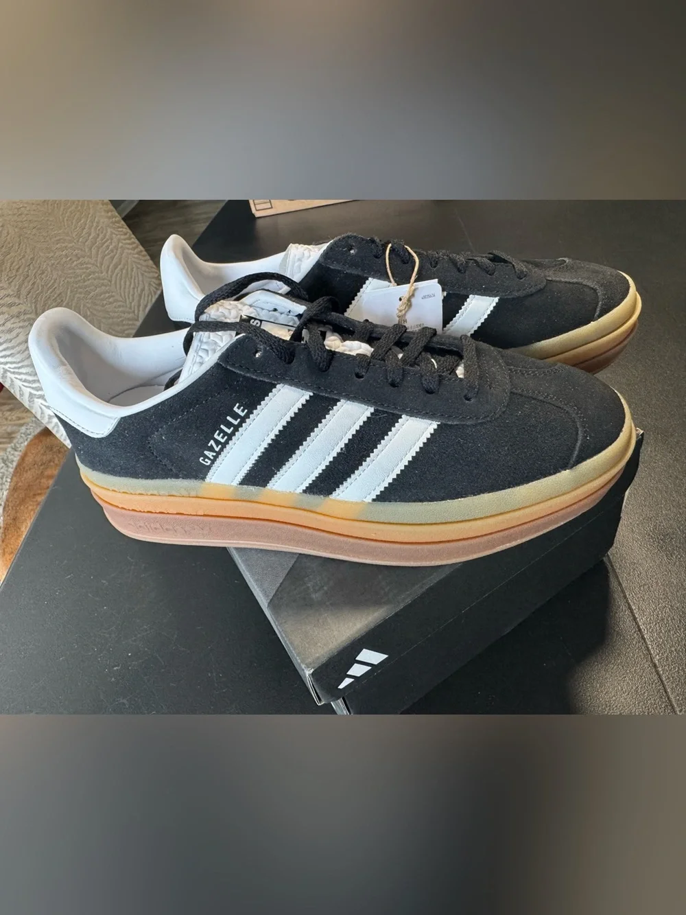 Adidas Gazelle Triple Stack 8.5 Women’s Sneakers - Black / White - Picture 3 of 6